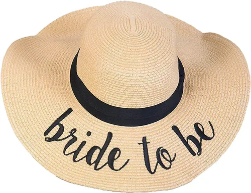 Vista 4 de Funky Junque Sombrero de playa ajustable bordado UPF 50 para mujer, cola de caballo desordenada