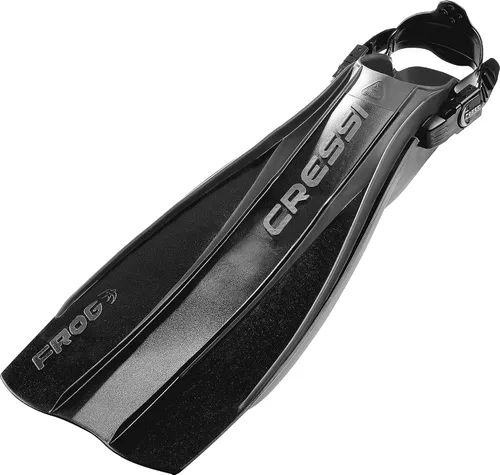 Vista 2 de Cressi Aletas de buceo de tacón abierto fuertes y resistentes Frog: Made in Italy desde 1946