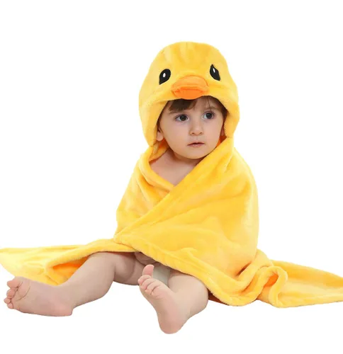 Vista 19 de TONWHAR Manta con capucha de cara de animal para bebés y niños de 0 a 4 años, manta de felpa para después del baño (caballo azul)