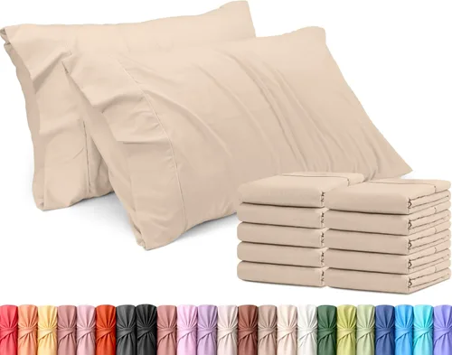 Vista 27 de Utopia Bedding - Juego de 2 fundas de almohada tamaño estándar, con cierre de sobre, tela de microfibra cepillada suave, resistentes al encogimiento