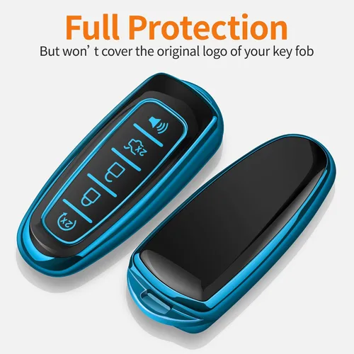 Vista 3 de Funda para Llavero de Ford con Llavero Carcasa de Llave de Protección Completa Suave Estuche de Llave Compatible con Ford C-Max Edge Escape