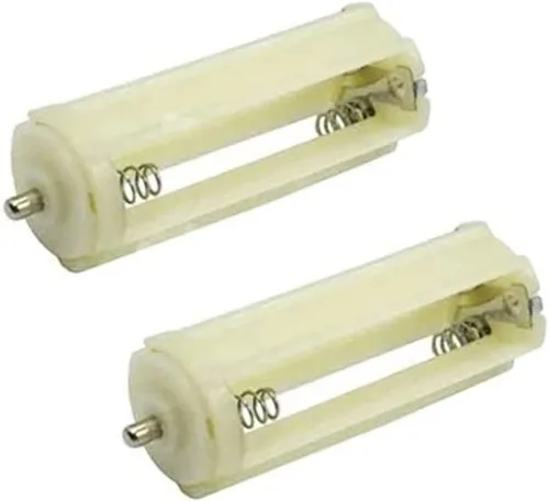 Vista 5 de 3 x 1,5 V AAA Cilíndrico Batería Protectora Soporte de Cove para linterna antorcha, paquete de 2, blanco (cabeza plana blanca)