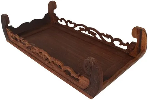 Vista 5 de GOLDY&WENDY Base de ala de pollo de palisandro rectangular artesanal antiguo coleccionable soporte de exhibición florero pedestal para plantas