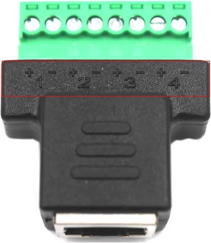 Vista 6 de Paquete de 2 adaptadores de bloque de terminales hembra Ethernet RJ45, enchufe de conector de extensión de cable de tornillo de tornillo de red RJ45