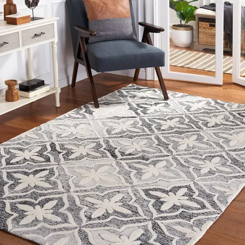 Vista 11 de SAFAVIEH Metro Collection - Alfombra de pasillo de 2 pies 3 pulgadas x 9 pies, negro y marfil, enrejado hecho a mano, ideal para zonas de alto