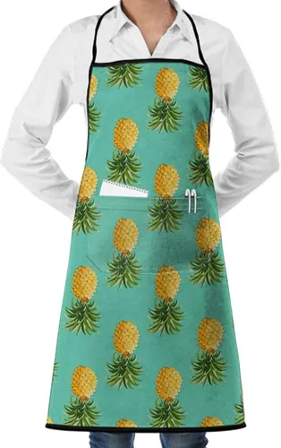 Vista 19 de Delantal unisex con cuello ajustable con bolsillos espaciosos y lazos largos