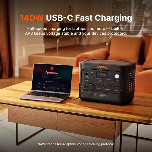 Vista 6 de Jackery HomePower 2000 Plus v2 y 2 baterías y 2 x 200 W, 2048 Wh, 2400 W