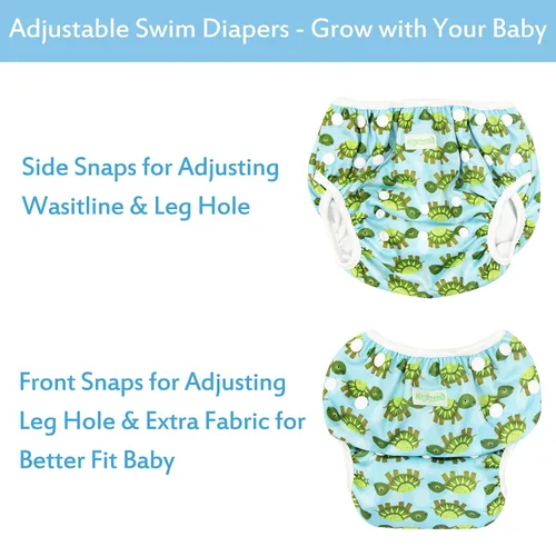 Vista 5 de Wegreeco - Pañal de natación reutilizable para bebés y niños pequeños, talla única