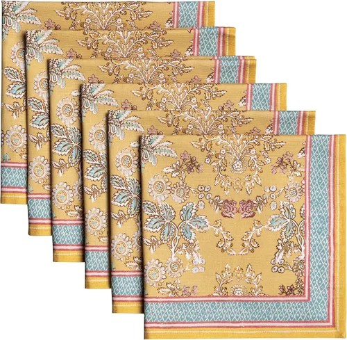 Vista 88 de Maison d' Hermine Juego de 4 servilletas de tela 100% algodón, suaves y duraderas, servilletas cuadradas reutilizables para uso diario, lavables