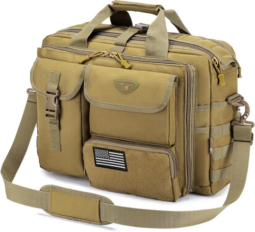 Vista 8 de Bolsa de mensajero táctica de Stypos para hombre, maletín militar para laptop de 14 pulgadas/15.6 pulgadas/17.3 pulgadas, bolsa de hombro