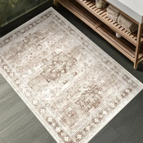 Vista 170 de Hazo Haus – Alfombra pequeña para entrada, cocina o baño, antideslizante con base de goma, resistente a las manchas y a la decoloración, diseño