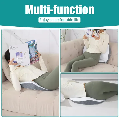 Vista 7 de ROYALAY Almohada de apoyo lumbar para cama, almohada de cintura de espuma viscoelástica para dormir, almohada ergonómica de cuña para soporte