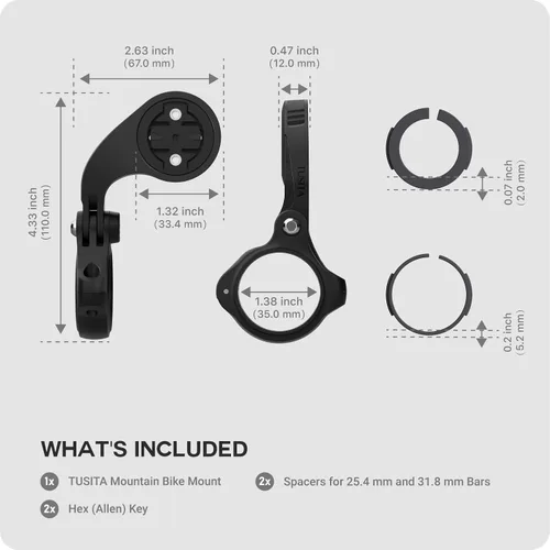 Vista 3 de TUSITA 010-12563-02 Soporte para bicicleta de montaña Edge compatible con computadora GPS Garmin Bike