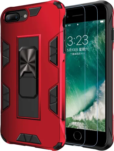 Vista 10 de Funda para iPhone 8 Plus 7 Plus 6 Plus con protector de pantalla de grado militar integrado con soporte de apoyo, armadura resistente a prueba