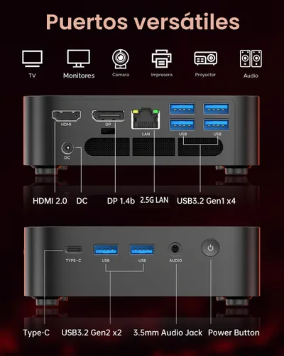 Vista 8 de ACEMAGIC M1 Mini PC Ryzen 7 7735HS 24GB LPDDR5 1TB NVMe SSD Mini