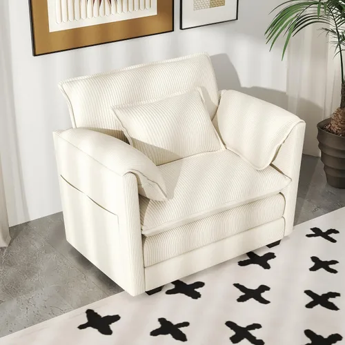 Vista 14 de Real Relax 145'' Sofá seccional modular, sofá convertible de 4 plazas con chenilla, 8 almohadas y 2 reposabrazos para sala de estar, oficina