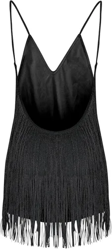 Vista 5 de Vestido de lentejuelas con flecos y flecos para mujer, sexy, sin mangas, con tirantes delgados, vestido de fiesta, cóctel, noche, mini vestido