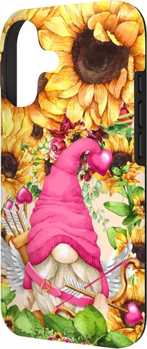 Vista 2 de Valentines Gnome in Cupid Costume for Women with Sunflower Case for iPhone 17
