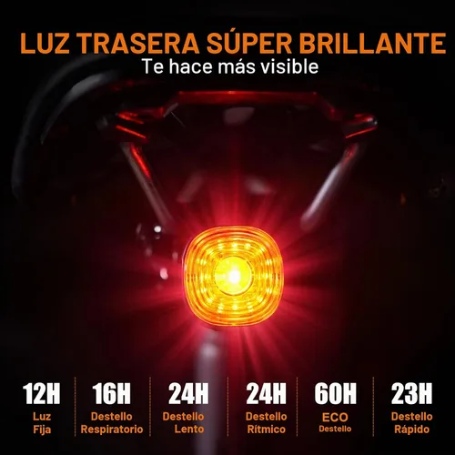 Vista 4 de Bike Rear Light Rechargeable Taillight: Semaho Safety Bicycle Tail Lights for Night Riding
