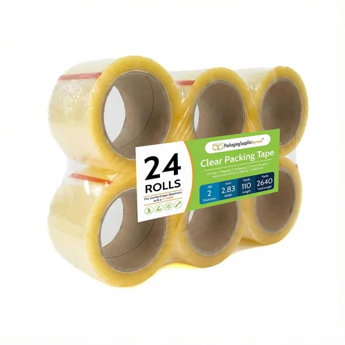 Vista 9 de PSBM - Cinta de embalaje, 2 pulgadas x 110 yardas, paquete de 36, marrón, 2.3 mil, cinta de embalaje acrílica para rellenar dispensadores, mudanza
