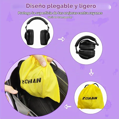 Vista 7 de ZOHAN 030 - Auriculares con cancelación de ruido para niños, protección auditiva para niños con autismo