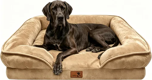 Vista 14 de Spotted Play Cama ortopédica para perros con lados, sofá cama para perros pequeños, sofá cama de espuma de apoyo para mascotas con funda extraíble