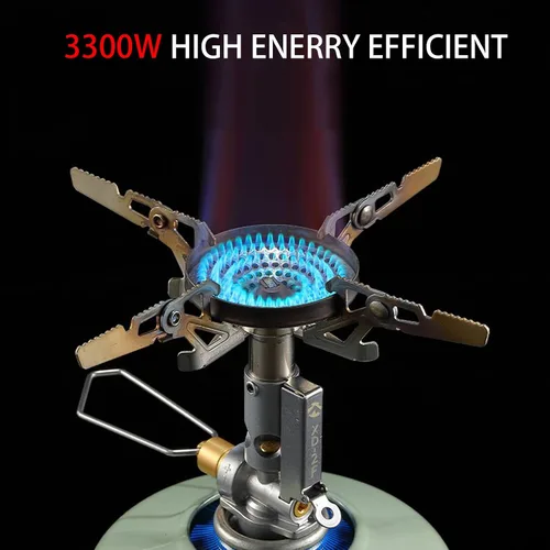 Vista 10 de CAMPINGMOON Estufa compacta plegable Ultralight Backpacking Stove XD-2F,3.3kW Output, Boils Fast, with Igniter,4-Flex Support, for Hiking,Camping