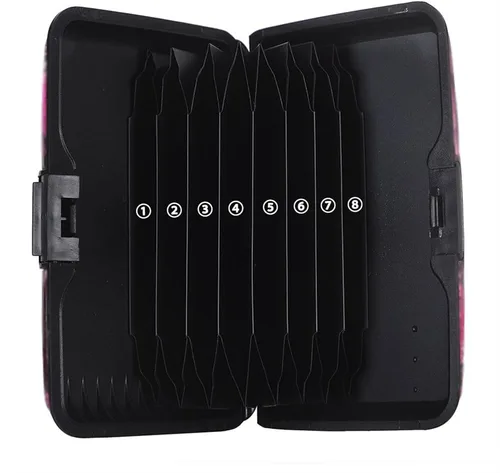 Vista 4 de Cartera de aluminio con bloqueo RFID delgado de metal para tarjetas de crédito