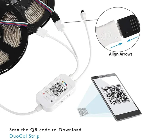 Vista 7 de SUPERNIGHT Controlador de luz LED RGB 2 en 1, controlador de música inteligente controlado por aplicación para Android e iOS, DC 5V-24V RGB Strip