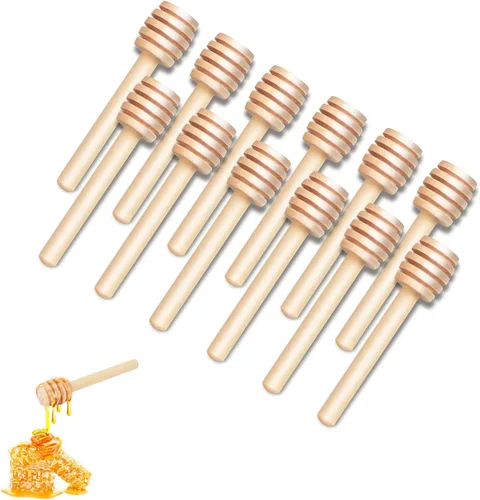 Vista 8 de Agitador de mezcla de miel de madera, 3 piezas, mini cucharas de miel