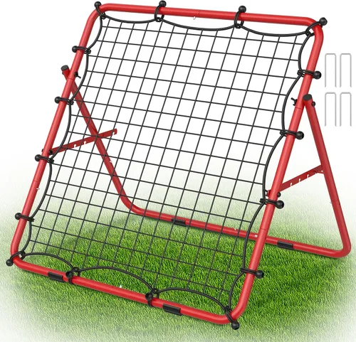 Vista 9 de LIANTRAL Red de rebote de béisbol, entrenador de rebote ajustable para fútbol, voleibol, sóftbol y lacrosse, rebote plegable portátil para práctica