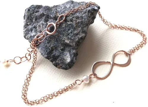 Vista 16 de Pulsera con dije de infinito con piedra natal, joyería hecha a mano, regalo para ella