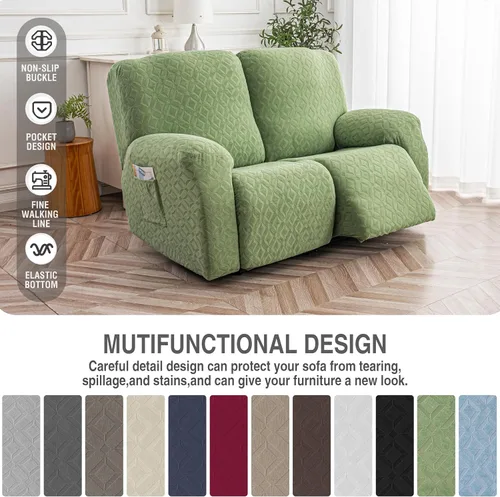 Vista 206 de Gennia Funda Impermeable para Silla Reclinable, Fundas Elásticas para Sofá Reclinable con Bolsillos, Fundas Lavables para Silla Reclinable Lazy Boy