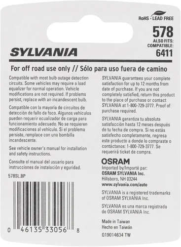 Vista 2 de SYLVANIA - Bombilla LED festoon 578 de 41 mm blanca mini - LED blanco brillante - Ideal para iluminación interior - Mapa, cúpula, carga y placa