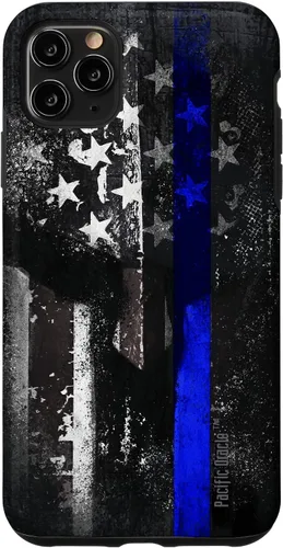 Vista 13 de Trump Police USA Flag Skull Thin Blue Line Support Case for iPhone 17