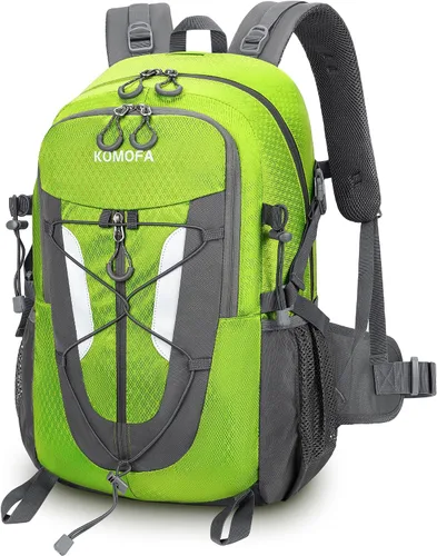 Vista 10 de Mochila de senderismo de 30 L, ligera, mochila de viaje pequeña para hombres y mujeres, para acampar al aire libre, mochilero, verde militar