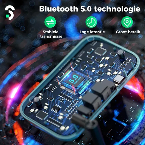 Vista 7 de SOOMFON Transmisor Bluetooth para TV 3 en 1, receptor transmisor Bluetooth 5.0 para TV a 2 auriculares con pantalla LCD volumen ajustable