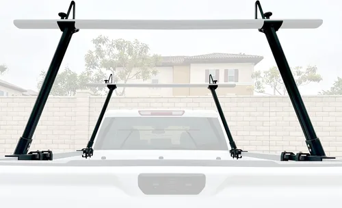 Vista 4 de MaxxHaul Estante Universal de Aluminio para Camión, Escalera, Madera, Tubería, Contratista - Capacidad de 500 lb, Altura Fija de 28" con Abrazaderas
