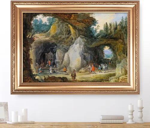 Vista 32 de Anunciación de Leonardo da Vinci Reproducciones de arte clásico, impresiones en lienzo giclée para decoración del hogar, 16 x 30 pulgadas