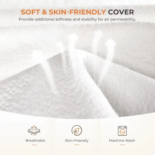 Vista 4 de Sweetnight Cubrecolchón plegable de 4 pulgadas con una funda plegable y lavable, de firmeza media con diseño antideslizante, adecuado para viajes