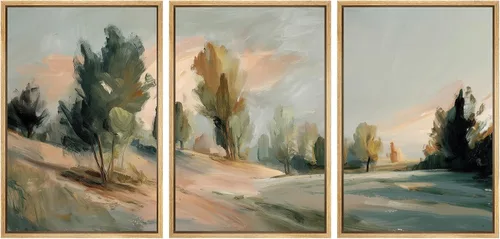 Vista 40 de SIGNWIN Lienzo enmarcado para pared, juego de arte sereno de pantanos con humedales verdes e ilustraciones de agua tranquila, arte moderno