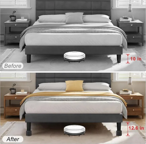 Vista 4 de Paquete de 4 elevadores de cama apilables, elevadores de muebles ajustables para cama, sofá, silla, escritorio y mesa, extensores de patas