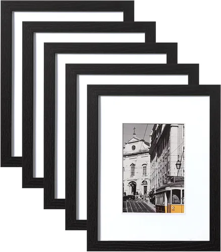 Vista 121 de eletecpro Juego de 5 marcos de fotos de 8 x 10 pulgadas, collage de fotos, decoración de pared, fotos de 5 x 7 con paspartú o de 8 x 10 pulgadas sin