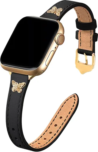 Vista 21 de JR.DM Correas de cuero delgadas compatibles con Apple Watch Band 1.496 in 1.575 in 1.614 in 1.654 in 1.732 in 1.772 in 1.811 in 1.929 in, correa