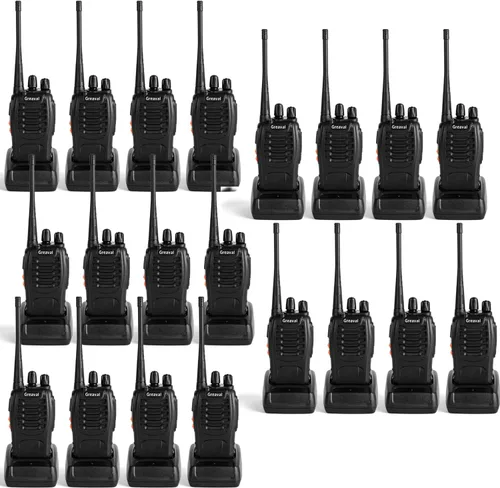 Vista 7 de Walkie Talkies - Paquete de 10 radios recargables de dos vías con auricular, radio UHF de 16 canales, batería de iones de litio y cargador incluido