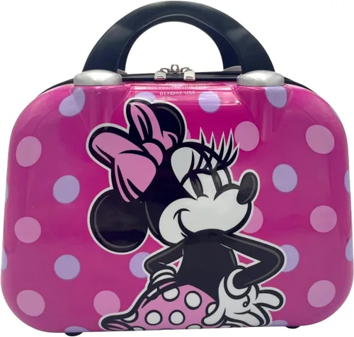 Vista 8 de Fast Forward Juego de maletas de mano y estuche de belleza con licencia de lado duro de 20 pulgadas para niños, Multi colorido, Minnie Mouse