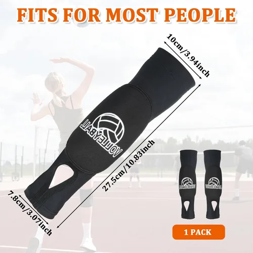 Vista 2 de Tucnoeu Almohadillas para brazos de voleibol con almohadillas protectoras y orificios para el pulgar, protector de muñeca