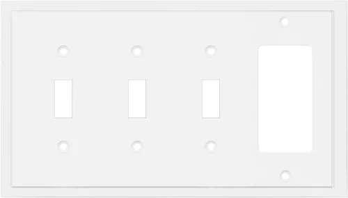 Vista 56 de Henne Bery Placa decorativa de pared con borde moderno, tapa de tomacorriente para cubrir enchufe, aleación de zinc maciza duradera