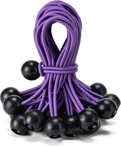Vista 23 de Paquete de 30 cuerdas elásticas con bola, cuerdas elásticas resistentes de 4 pulgadas, lona de toldo con bolas elásticas para amarre de dosel