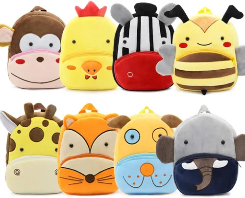 Vista 9 de Ladyzone Mochila para niños pequeños, mochila de animales del zoológico, bonita bolsa de felpa de dibujos animados de 10 pulgadas, bolsa de libro